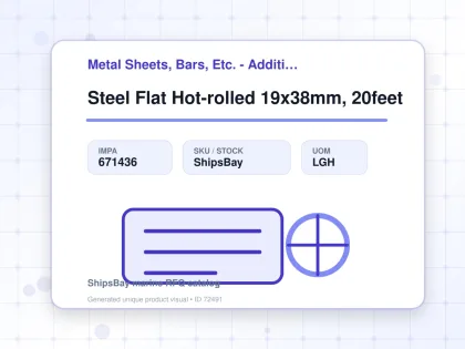 Steel Flat Hot-rolled 19x38mm, 20feet - Metal Sheets, Bars, Etc. - Additional Items - IMPA 671436 - UOM LGH