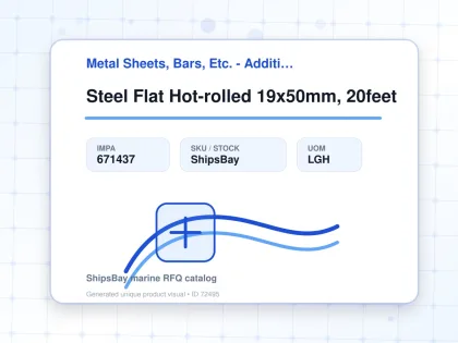 Steel Flat Hot-rolled 19x50mm, 20feet - Metal Sheets, Bars, Etc. - Additional Items - IMPA 671437 - UOM LGH