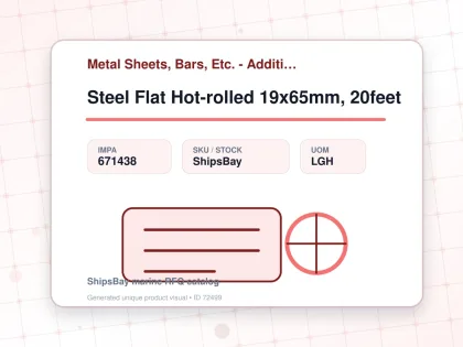 Steel Flat Hot-rolled 19x65mm, 20feet - Metal Sheets, Bars, Etc. - Additional Items - IMPA 671438 - UOM LGH