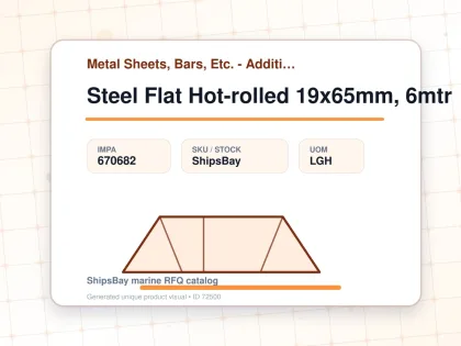 Steel Flat Hot-rolled 19x65mm, 6mtr - Metal Sheets, Bars, Etc. - Additional Items - IMPA 670682 - UOM LGH