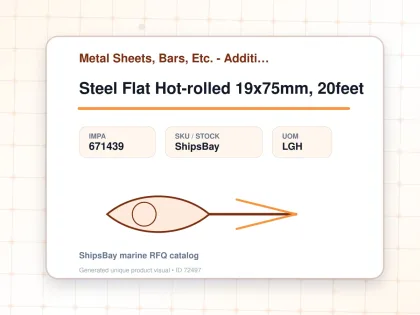 Steel Flat Hot-rolled 19x75mm, 20feet - Metal Sheets, Bars, Etc. - Additional Items - IMPA 671439 - UOM LGH