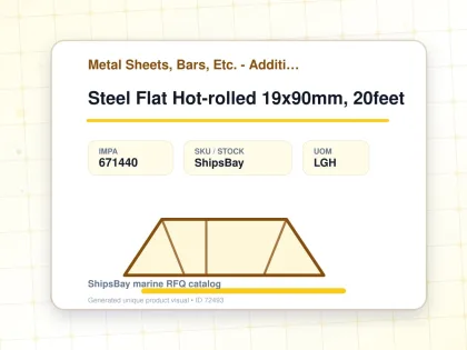 Steel Flat Hot-rolled 19x90mm, 20feet - Metal Sheets, Bars, Etc. - Additional Items - IMPA 671440 - UOM LGH