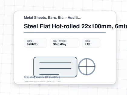 Steel Flat Hot-rolled 22x100mm, 6mtr - Metal Sheets, Bars, Etc. - Additional Items - IMPA 670696 - UOM LGH