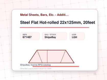 Steel Flat Hot-rolled 22x125mm, 20feet - Metal Sheets, Bars, Etc. - Additional Items - IMPA 671487 - UOM LGH