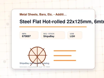 Steel Flat Hot-rolled 22x125mm, 6mtr - Metal Sheets, Bars, Etc. - Additional Items - IMPA 670697 - UOM LGH