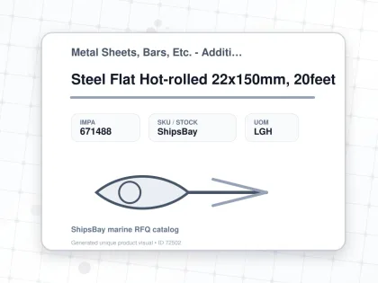 Steel Flat Hot-rolled 22x150mm, 20feet - Metal Sheets, Bars, Etc. - Additional Items - IMPA 671488 - UOM LGH