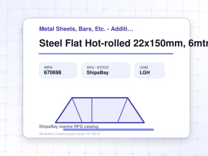 Steel Flat Hot-rolled 22x150mm, 6mtr - Metal Sheets, Bars, Etc. - Additional Items - IMPA 670698 - UOM LGH