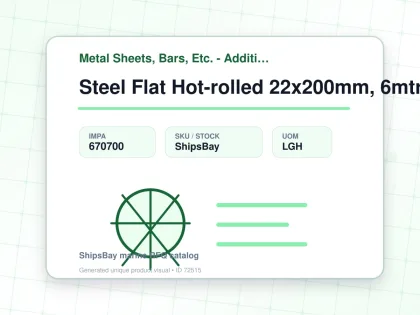 Steel Flat Hot-rolled 22x200mm, 6mtr - Metal Sheets, Bars, Etc. - Additional Items - IMPA 670700 - UOM LGH