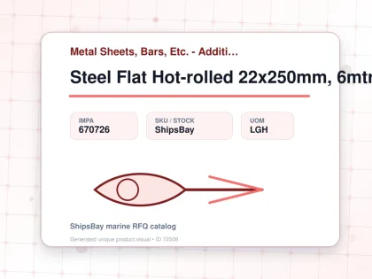 Steel Flat Hot-rolled 22x250mm, 6mtr - Metal Sheets, Bars, Etc. - Additional Items - IMPA 670726 - UOM LGH
