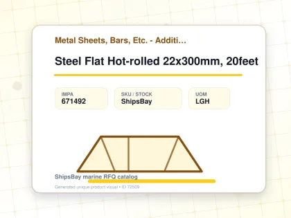 Steel Flat Hot-rolled 22x300mm, 20feet - Metal Sheets, Bars, Etc. - Additional Items - IMPA 671492 - UOM LGH