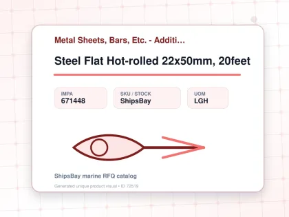Steel Flat Hot-rolled 22x50mm, 20feet - Metal Sheets, Bars, Etc. - Additional Items - IMPA 671448 - UOM LGH