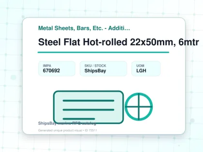 Steel Flat Hot-rolled 22x50mm, 6mtr - Metal Sheets, Bars, Etc. - Additional Items - IMPA 670692 - UOM LGH