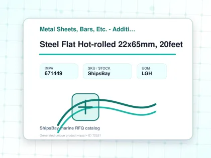 Steel Flat Hot-rolled 22x65mm, 20feet - Metal Sheets, Bars, Etc. - Additional Items - IMPA 671449 - UOM LGH
