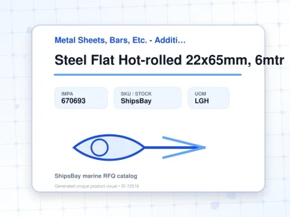 Steel Flat Hot-rolled 22x65mm, 6mtr - Metal Sheets, Bars, Etc. - Additional Items - IMPA 670693 - UOM LGH