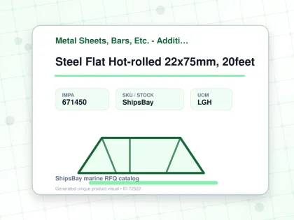 Steel Flat Hot-rolled 22x75mm, 20feet - Metal Sheets, Bars, Etc. - Additional Items - IMPA 671450 - UOM LGH