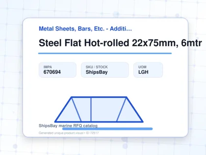 Steel Flat Hot-rolled 22x75mm, 6mtr - Metal Sheets, Bars, Etc. - Additional Items - IMPA 670694 - UOM LGH