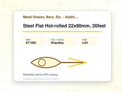 Steel Flat Hot-rolled 22x90mm, 20feet - Metal Sheets, Bars, Etc. - Additional Items - IMPA 671485 - UOM LGH