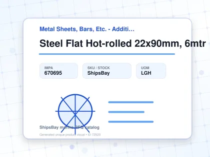 Steel Flat Hot-rolled 22x90mm, 6mtr - Metal Sheets, Bars, Etc. - Additional Items - IMPA 670695 - UOM LGH