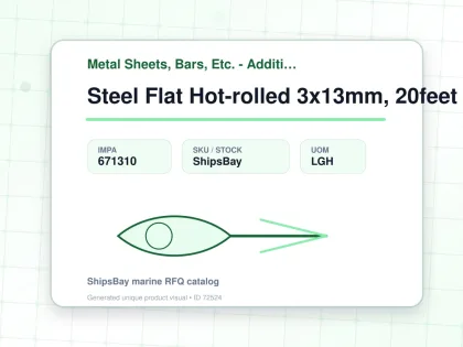 Steel Flat Hot-rolled 3x13mm, 20feet - Metal Sheets, Bars, Etc. - Additional Items - IMPA 671310 - UOM LGH