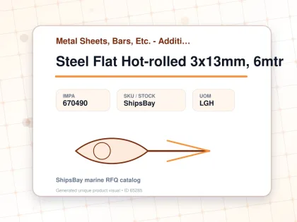 Steel Flat Hot-rolled 3x13mm, 6mtr - Metal Sheets, Bars, Etc. - Additional Items - IMPA 670490 - UOM LGH