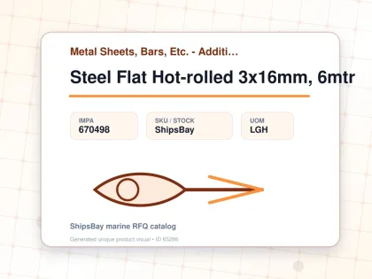 Steel Flat Hot-rolled 3x16mm, 6mtr - Metal Sheets, Bars, Etc. - Additional Items - IMPA 670498 - UOM LGH