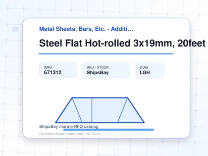 Steel Flat Hot-rolled 3x19mm, 20feet - Metal Sheets, Bars, Etc. - Additional Items - IMPA 671312 - UOM LGH