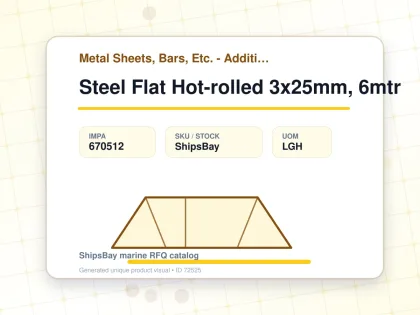 Steel Flat Hot-rolled 3x25mm, 6mtr - Metal Sheets, Bars, Etc. - Additional Items - IMPA 670512 - UOM LGH