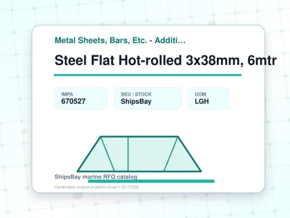 Steel Flat Hot-rolled 3x38mm, 6mtr - Metal Sheets, Bars, Etc. - Additional Items - IMPA 670527 - UOM LGH