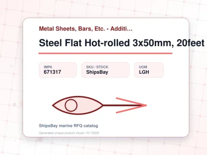 Steel Flat Hot-rolled 3x50mm, 20feet - Metal Sheets, Bars, Etc. - Additional Items - IMPA 671317 - UOM LGH