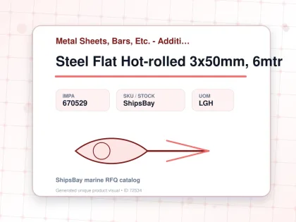 Steel Flat Hot-rolled 3x50mm, 6mtr - Metal Sheets, Bars, Etc. - Additional Items - IMPA 670529 - UOM LGH