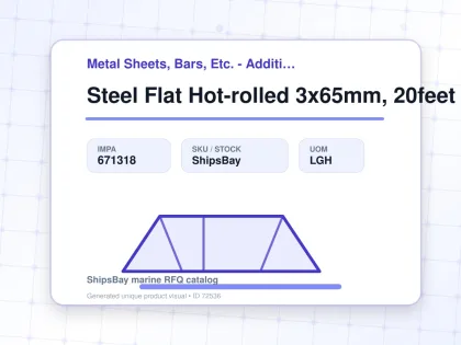 Steel Flat Hot-rolled 3x65mm, 20feet - Metal Sheets, Bars, Etc. - Additional Items - IMPA 671318 - UOM LGH