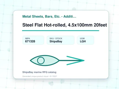 Steel Flat Hot-rolled, 4.5x100mm 20feet - Metal Sheets, Bars, Etc. - Additional Items - IMPA 671328 - UOM LGH