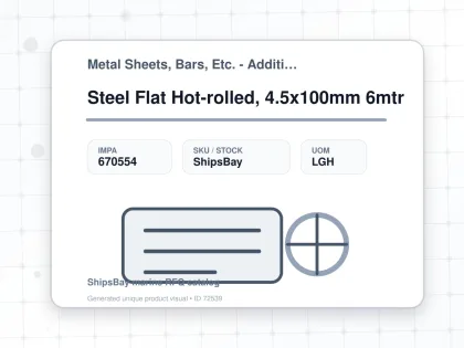Steel Flat Hot-rolled, 4.5x100mm 6mtr - Metal Sheets, Bars, Etc. - Additional Items - IMPA 670554 - UOM LGH