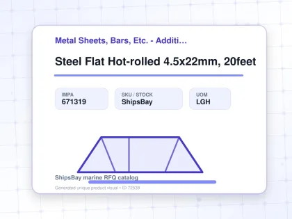 Steel Flat Hot-rolled 4.5x22mm, 20feet - Metal Sheets, Bars, Etc. - Additional Items - IMPA 671319 - UOM LGH
