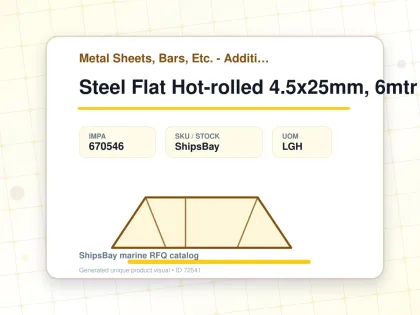 Steel Flat Hot-rolled 4.5x25mm, 6mtr - Metal Sheets, Bars, Etc. - Additional Items - IMPA 670546 - UOM LGH