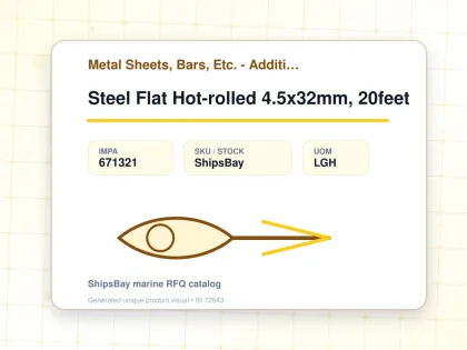 Steel Flat Hot-rolled 4.5x32mm, 20feet - Metal Sheets, Bars, Etc. - Additional Items - IMPA 671321 - UOM LGH