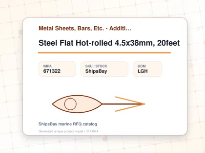 Steel Flat Hot-rolled 4.5x38mm, 20feet - Metal Sheets, Bars, Etc. - Additional Items - IMPA 671322 - UOM LGH