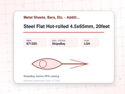 Steel Flat Hot-rolled 4.5x65mm, 20feet - Metal Sheets, Bars, Etc. - Additional Items - IMPA 671325 - UOM LGH