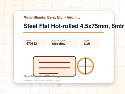 Steel Flat Hot-rolled 4.5x75mm, 6mtr - Metal Sheets, Bars, Etc. - Additional Items - IMPA 670552 - UOM LGH