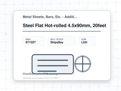 Steel Flat Hot-rolled 4.5x90mm, 20feet - Metal Sheets, Bars, Etc. - Additional Items - IMPA 671327 - UOM LGH