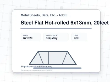 Steel Flat Hot-rolled 6x13mm, 20feet - Metal Sheets, Bars, Etc. - Additional Items - IMPA 671329 - UOM LGH