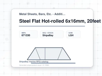 Steel Flat Hot-rolled 6x16mm, 20feet - Metal Sheets, Bars, Etc. - Additional Items - IMPA 671330 - UOM LGH