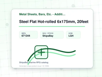 Steel Flat Hot-rolled 6x175mm, 20feet - Metal Sheets, Bars, Etc. - Additional Items - IMPA 671344 - UOM LGH