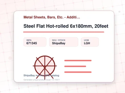 Steel Flat Hot-rolled 6x180mm, 20feet - Metal Sheets, Bars, Etc. - Additional Items - IMPA 671345 - UOM LGH