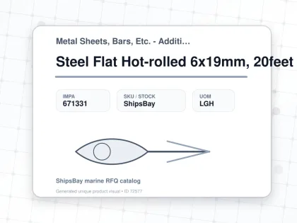 Steel Flat Hot-rolled 6x19mm, 20feet - Metal Sheets, Bars, Etc. - Additional Items - IMPA 671331 - UOM LGH