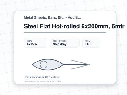 Steel Flat Hot-rolled 6x200mm, 6mtr - Metal Sheets, Bars, Etc. - Additional Items - IMPA 670587 - UOM LGH