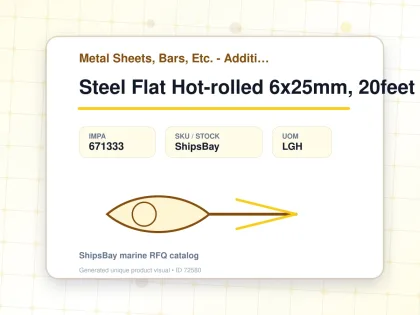 Steel Flat Hot-rolled 6x25mm, 20feet - Metal Sheets, Bars, Etc. - Additional Items - IMPA 671333 - UOM LGH