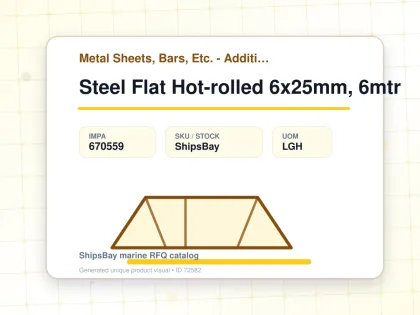 Steel Flat Hot-rolled 6x25mm, 6mtr - Metal Sheets, Bars, Etc. - Additional Items - IMPA 670559 - UOM LGH