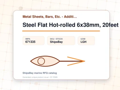 Steel Flat Hot-rolled 6x38mm, 20feet - Metal Sheets, Bars, Etc. - Additional Items - IMPA 671335 - UOM LGH