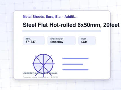 Steel Flat Hot-rolled 6x50mm, 20feet - Metal Sheets, Bars, Etc. - Additional Items - IMPA 671337 - UOM LGH